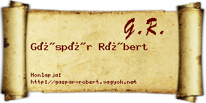 Gáspár Róbert névjegykártya