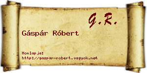 Gáspár Róbert névjegykártya